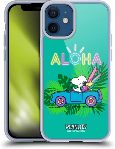 Vista 44 de Head Case Designs Funda de gel suave con licencia oficial de Peanuts Tropical Surf Snoopy Aloha Disco compatible con Apple iPhone 13 Mini