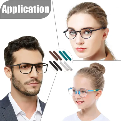 Vista 6 de 4 Pares de Retenedores de Lentes para las Orejas, Cojín de Tejido Suave de Algodón para Detrás de la Oreja, Retenedores Antideslizantes para Lentes