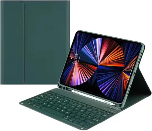 Vista 13 de Funda de teclado para Samsung Galaxy Tab A8 de 10.5 pulgadas 2022 (SM-X200/X205/X207), teclado Bluetooth inalámbrico desmontable magnético