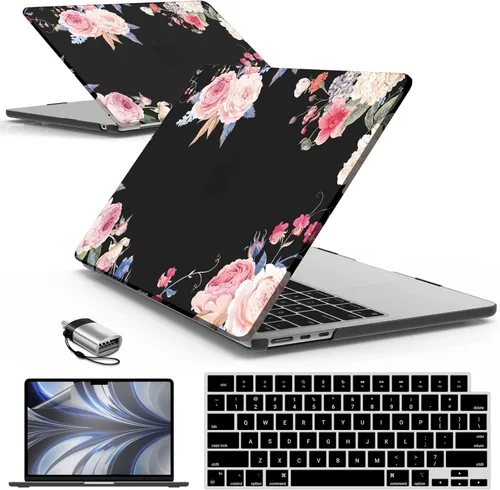 Vista 47 de IBENZER Compatible con MacBook Air 13 pulgadas 2025 2024 2023 2022 Funda M4 A3240 M3 A3113 M2 A2681, Funda Rígida y Cubierta de Teclado y Película