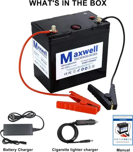Vista 4 de Maxwell 16V 500F Super Capacitor 12V Jump Starter 6000A Paquete de Batería de Arranque para Coche (Hasta 8.0L Gasolina, 6.0L Motor Diésel)
