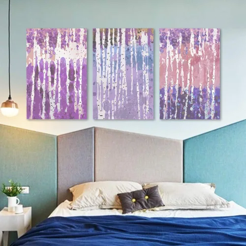 Vista 28 de wall26 3 Panel Canvas Wall Art Silver Birch Pictures Home Wall Decorations for Bedroom Living Room Paintings Canvas Prints Framed - 16"x24" x 3