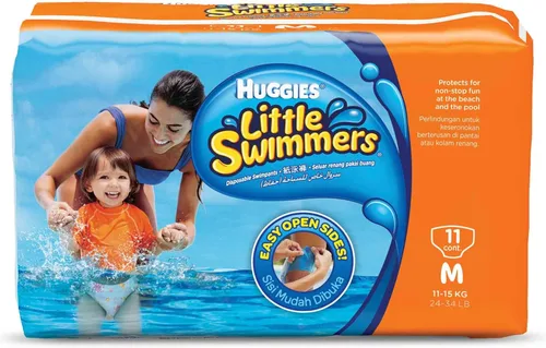 Vista 3 de Huggies Little Swimmers - Pañales de natación desechables, XS (7-18 libras), 12