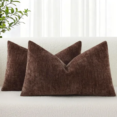 Vista 42 de decorUhome Juego de 2 fundas de almohada decorativas de felpilla Aqua Haze de 18 x 18 pulgadas, fundas de almohada suaves y sólidas teñidas