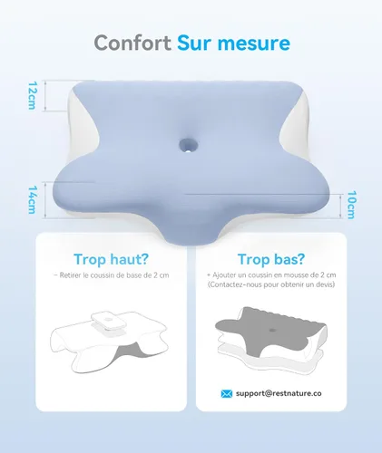 Vista 6 de Almohada Cervical para el Cuello para Alivio del Dolor - Almohada Cervical para Personas que Duermen de Lado, Espalda y Estómago, Almohada