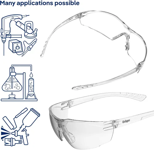 Vista 4 de Dräger X-pect 8320 Safety Glasses Anti-Fog & Anti-Scratch safety goggles UV 99,9% Protection ANSI Certified