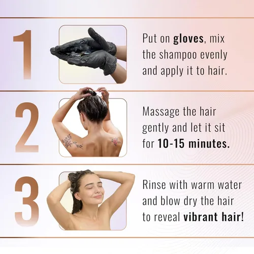 Vista 3 de Herbishh Champú de color de cabello para cabello gris, champú natural para teñir el cabello con máscara de argán, tamaño de viaje