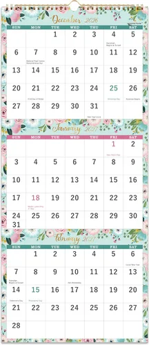 Calendario 2027 – Calendario de pared de 3 meses 2027 (plegado en un mes)