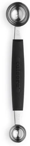 Cat Cora Melon Baller, profesional 188 acero inoxidable doble cuchillas 221.181 in para bolas de melón y adornos, mango ergonómico de agarre suave