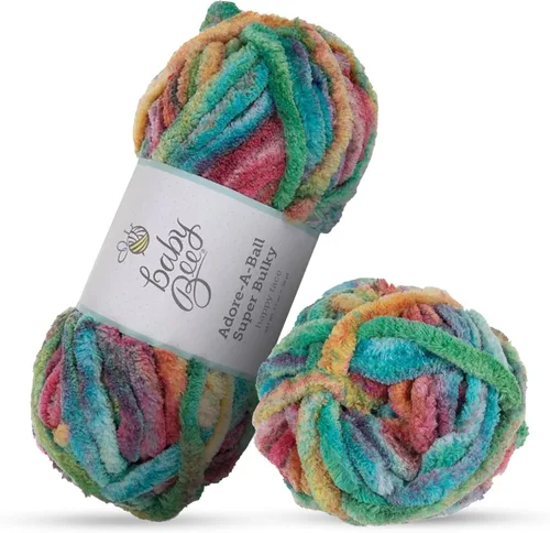 Vista 16 de Baby Bee - Hilo súper voluminoso para ganchillo y tejer, madeja de hilo suave, 38 yardas de hilo 100% poliéster para tejer a ganchillo mantas