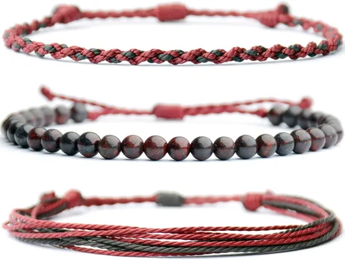 Vista 68 de Pulsera curativa hecha a mano con cuentas de piedra natural, regalo para hombres, pulsera de cuerda ajustable