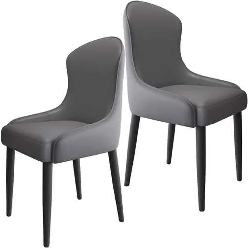Vista 61 de YVYKFZD Leather Dining Chairs, Dining Room Chairs Set of 2/4, Kitchen Chair with Metal Leg and Backrest, Upholstered Comfy Side Chair, for Bedroom