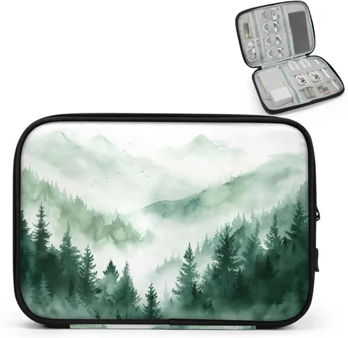 Vista 14 de Trees Electronics - Funda organizadora de viaje, accesorios tecnológicos, bolsa de almacenamiento de cables para cables, cargador, teléfono, disco