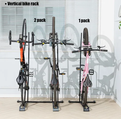 Vista 5 de PHUNAYA Soporte para bicicleta, soporte vertical para bicicleta para almacenamiento de bicicletas en interiores, soporte vertical para bicicletas.