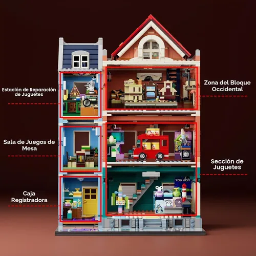Vista 7 de Lumibricks Toy-Store Lighting Building Set, 3086 Pcs Modular Building
