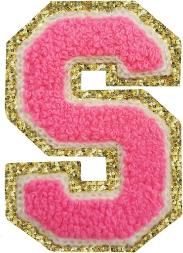 Vista 86 de 3Pcs Letter Patches Varsity Glitters Chenille,SPRT Iron on Blue Letter Patch,Alphabet Cloth Patch for Team Costume Decoration 3.1in Height S