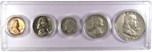 Vista 26 de Juego de 5 monedas coleccionables de 1934 en buen o mejor estado para regalo