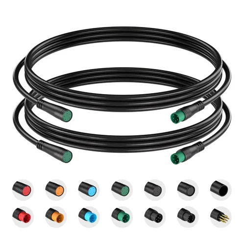 Vista 14 de Cable de extensión de 2 pines, 3 pines, 4 pines, 5 pines, 6 pines, 8 pines, 9 pines, enchufe impermeable, funciona para luz de bicicleta eléctrica