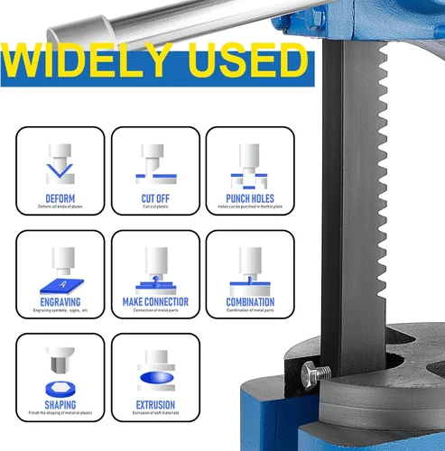 Vista 7 de Prensa de eje de 1 tonelada de alta resistencia, prensa de eje manual, altura máxima de 5.5 pulgadas, prensa de escritorio de hierro fundido