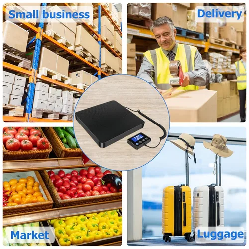 Vista 7 de KUAIVO Báscula de envío, báscula postal digital de alta precisión de 440 lbs/0.35 oz con función de sujeción/tara, escala de franqueo para paquetes