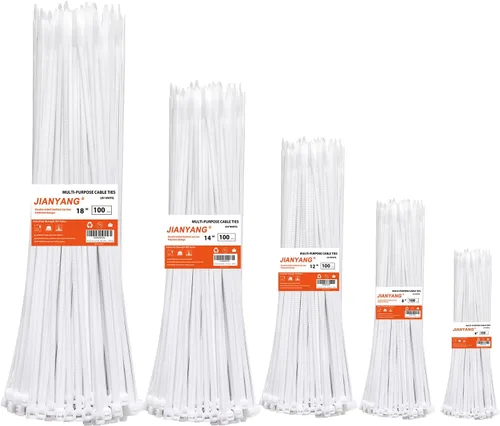 Vista 7 de Bridas de Cables de Tamaño Surtido, 8+12+14+18 Pulgadas con Dientes de Doble Cara, 100 LBS de Resistencia a la Tracción, Bridas de Cable de Alta