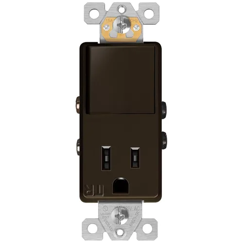 Vista 15 de ENERLITES Combinación de un solo polo 15A/120VCA y receptáculo resistente a manipulaciones 15A/125VAC, grado residencial, certificación UL, Blanco