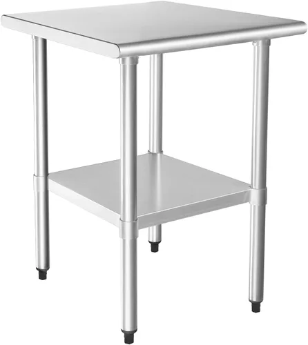 Vista 13 de HARDURA Mesa de trabajo de acero inoxidable comercial de 18 x 48 pulgadas, mesa de preparación de cocina y banco de trabajo comercial resistente