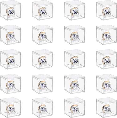 Vista 23 de Hooqict Estuche de exhibición de anillo de campeonato de acrílico transparente, caja de exhibición con protección UV con base para deportes