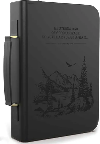 DEHITE Funda para Biblia para Mujeres y Hombres – Bolsa de Transporte de Cuero para Biblia Tamaño Extra Grande – Se Adapta a Libro de 11.12 x 8 x