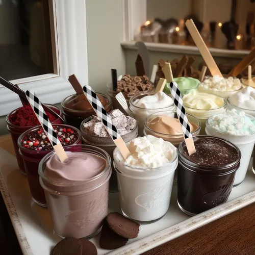 Vista 5 de Umigy 100 cucharas de madera desechables de 5.5 pulgadas, cucharas de madera desechables de Navidad con patrón de cuchara de madera para chocolate