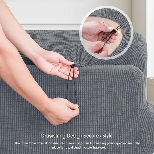 Vista 73 de CHUN YI Fundas para sofá de 7 piezas, lavables, fundas elásticas para sofá de 3 cojines con respaldo y fundas de cojín separados, protector