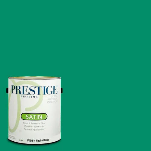 Vista 118 de Prestige Paints - Pintura exterior e imprimación en uno, 1 galón, plano, compatibilidad comparable con el color menta «Whipped Mint» de Behr