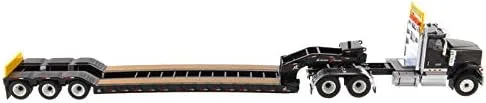 Vista 5 de para tractor internacional HX520 Tandem Day Cab con remolque XL 120 Lowboy en negro 1/50 DIECAST modelo acabado camión