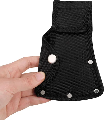 Vista 2 de Hatchet Head Sheath Holster, Black Oxford Sheath for 1-1/4Lb Axe, Double Snap Hatchet Protector Cover with Belt Loop, Outdoor Camping Hiking