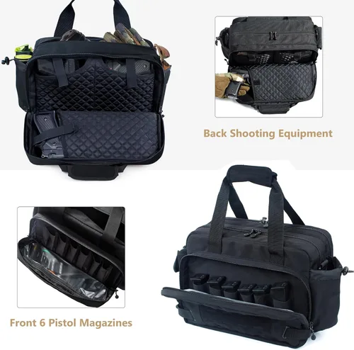 Vista 2 de Bolsa de tiro para pistola - Estuche táctico para pistola, munición, estuche de transporte de armas