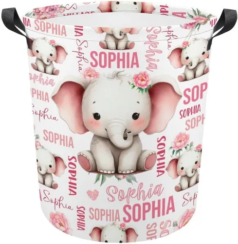 Vista 20 de ZOE DAVISON Cestas de lavandería personalizadas de león, regalos personalizados de león con nombre personalizado, cesta de lavandería plegable