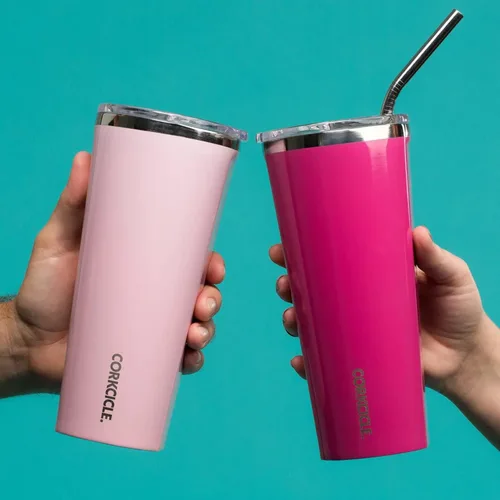 Vista 7 de Corkcicle vaso aislado, botella de acero inoxidable, termo, 16 onzas, cobre pulido., 16 onzas, Rose Quartz