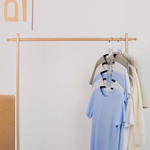 Vista 8 de Nature Smile Perchas de ropa para suéter sin hombros, múltiples capas que ahorran espacio para camisetas y blusas