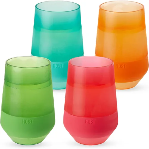 Vista 15 de Host Vasos Enfriadores de Vino con Congelación, Copas de Vino de Plástico para Vinos Tintos y Blancos, Vaso Aislante de Doble Pared Congelable