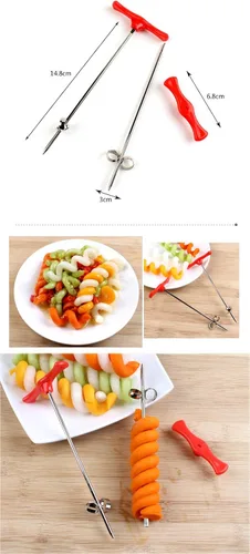 Vista 2 de Angelastore Fruit & Vegetable Tools Garnishes Herramienta de tallado de cuchillo en espiral de verduras, patata, zanahoria, pepino, ensalada