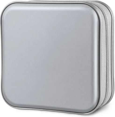 Vista 7 de Funda para CD, capacidad para 40 unidades, para CD/DVD, cartera, de plástico duro, DVD, para coche, hogar, oficina, viajes (negro)