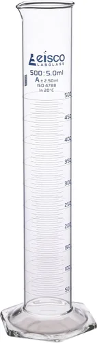Vista 9 de Cilindro graduado, 0.3 fl oz - Tolerancia Clase A ±0.0.3 fl oz - Base hexagonal - Graduaciones azules - Vidrio de borosilicato 3.3 - Eisco Labs