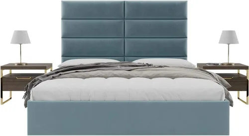Vista 270 de Vänt - Paneles tapizados de cabecera para montar en la pared, diseño Isabelle, 60 x 23 pulgadas, configuración de 4 paneles individuales