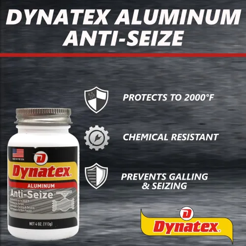 Vista 7 de Dynatex 49550 Pasta de aluminio industrial antiagarrotamiento y lubricante, botella superior de cepillo de 4 onzas, -60 a 2000 grados F, gris