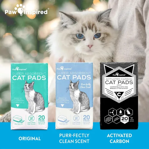 Vista 7 de Paw Inspired Cat Pads, repuestos genéricos para el sistema de caja de arena Tidy Cats Breeze, forros desechables para gatitos, almohadillas