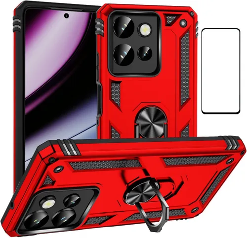 Vista 63 de Funda para Xiaomi POCO X3 NFC /X3 Pro con protector de pantalla, armadura de protección militar híbrida resistente a prueba de golpes, funda Negro