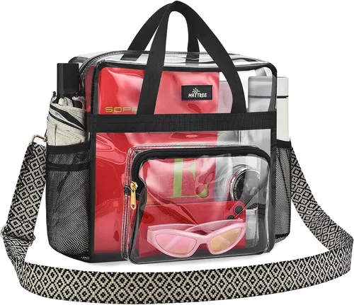 Vista 10 de MAY TREE Clear Bag for Stadium Events, 12x5.5x12 Clear Tote Bag for Work