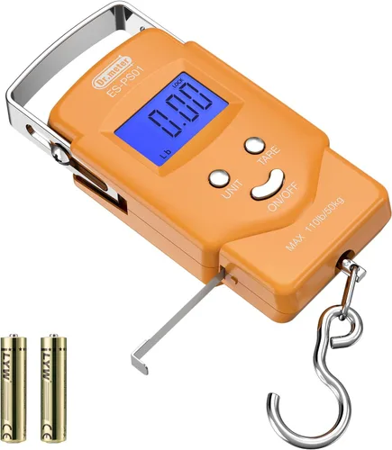 Vista 10 de Dr.meter Báscula de Pescado Báscula de Equipaje Equipo de Pesca - 110lb Pantalla LCD Digital Retroiluminada con Cinta Métrica Incorporada - Báscula