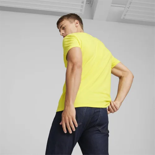 Vista 3 de PUMA Mens Scuderia Ferrari Race Tonal Shield Crew Neck Short Sleeve Casual Tops Casual - Yellow