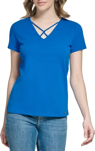 Vista 5 de Calvin Klein Blusa de manga corta de punto para mujer